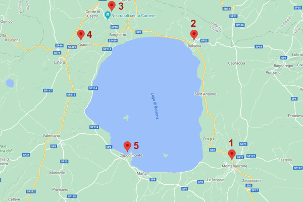 Mappa Itinerario Lago di Bolsena