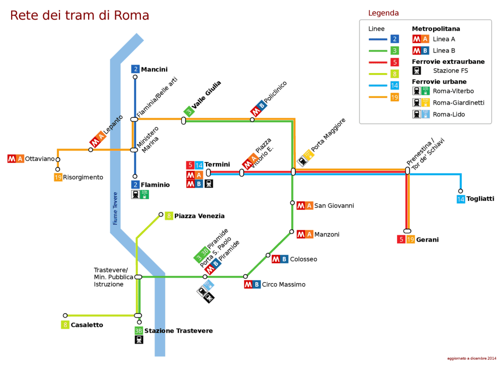 Mappa rete_tram_Roma