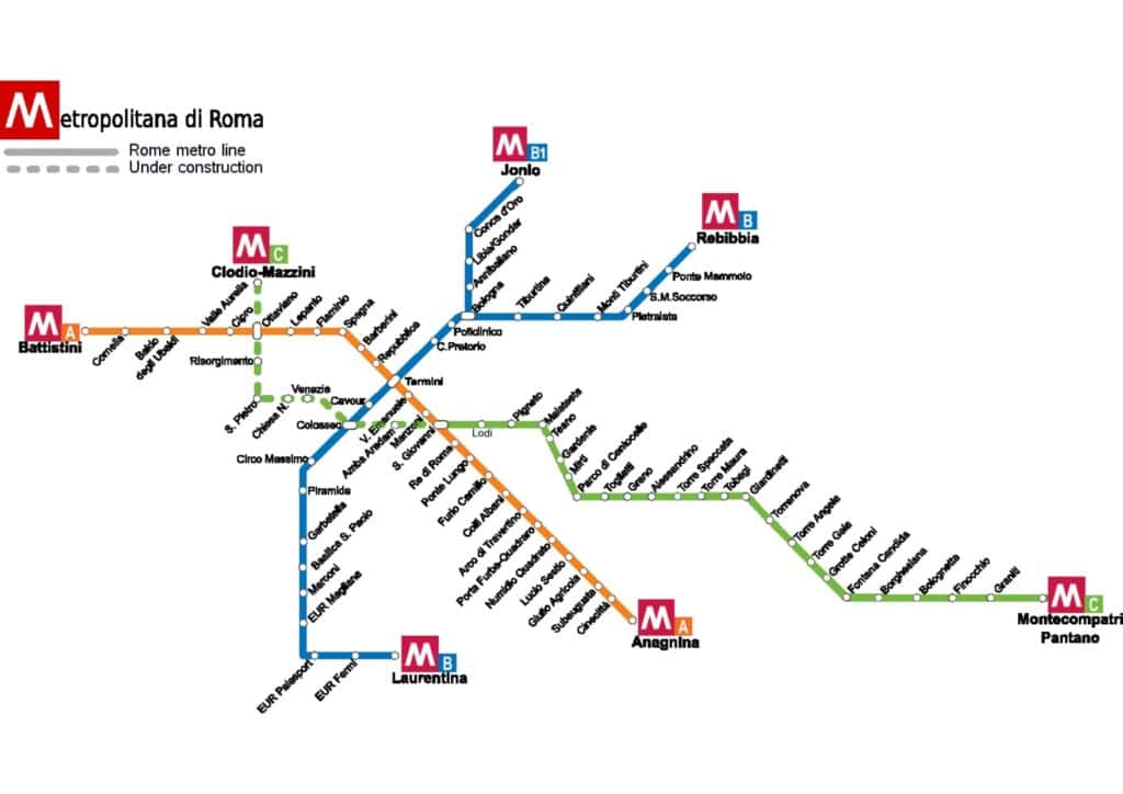 mappa metro roma aggiornata